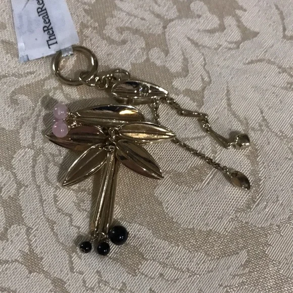 Large Christian Dior Crystal Pink & Black Stone Pendant - Picture 8 of 12